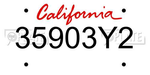35903Y2 California License Plate