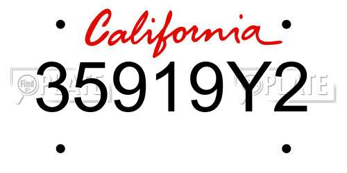35919Y2 California License Plate
