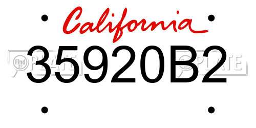 35920B2 California License Plate