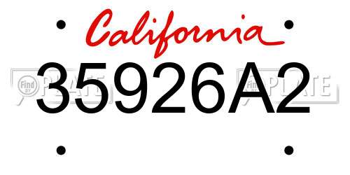 35926A2 California License Plate