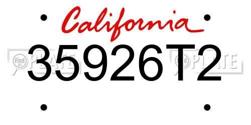 35926T2 California License Plate