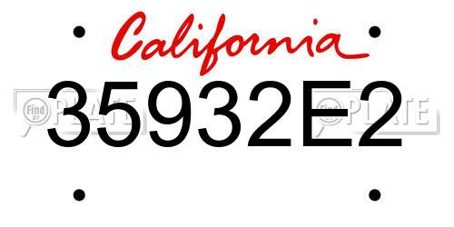 35932E2 California License Plate