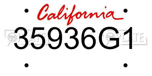35936G1 California License Plate