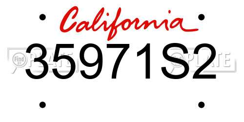 35971S2 California License Plate