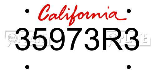 35973R3 California License Plate