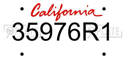 35976R1 California License Plate