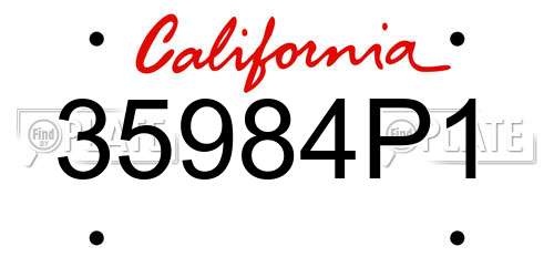 35984P1 California License Plate