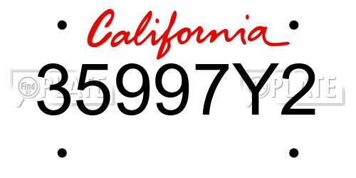 35997Y2 California License Plate