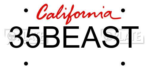 35BEAST California License Plate