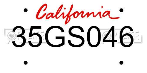 35GS046 California License Plate