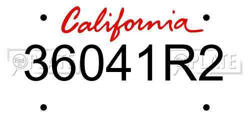 36041R2 California License Plate