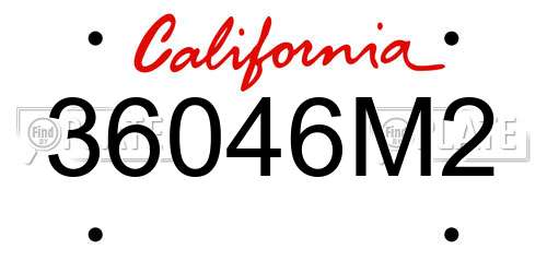 36046M2 California License Plate