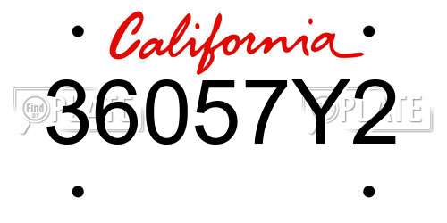 36057Y2 California License Plate