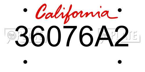 36076A2 California License Plate