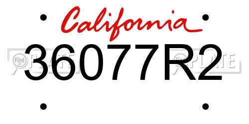 36077R2 California License Plate