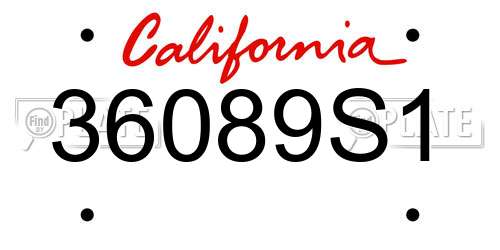 36089S1 California License Plate