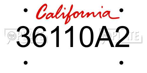 36110A2 California License Plate