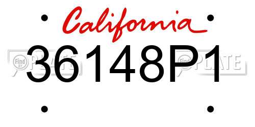 36148P1 California License Plate