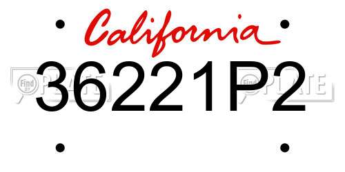 36221P2 California License Plate