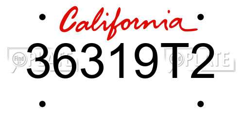 36319T2 California License Plate