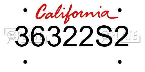 36322S2 California License Plate
