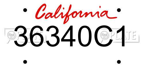 36340C1 California License Plate