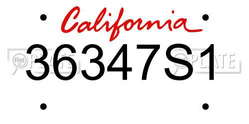 36347S1 California License Plate