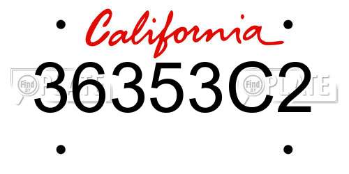 36353C2 California License Plate