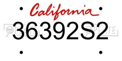36392S2 California License Plate