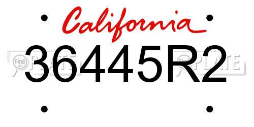 36445R2 California License Plate