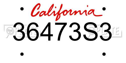 36473S3 California License Plate