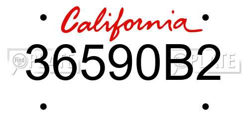 36590B2 California License Plate