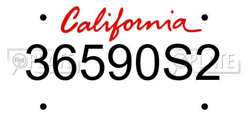 36590S2 California License Plate