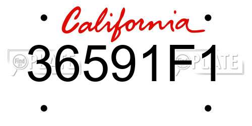 36591F1 California License Plate