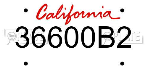 36600B2 California License Plate
