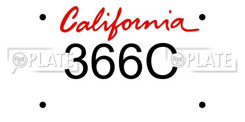 366C California License Plate