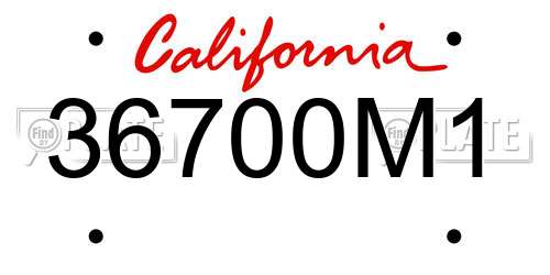 36700M1 California License Plate