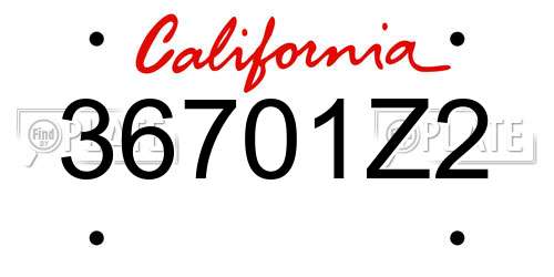 36701Z2 California License Plate