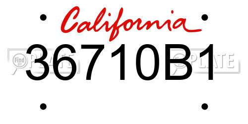 36710B1 California License Plate