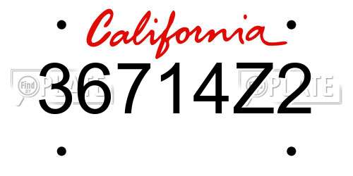 36714Z2 California License Plate