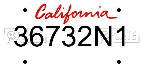 36732N1 California License Plate