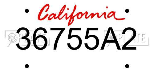 36755A2 California License Plate