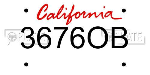 3676OB California License Plate