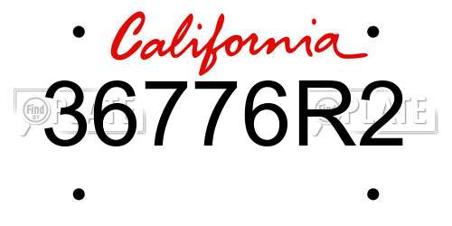 36776R2 California License Plate