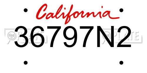 36797N2 California License Plate