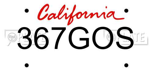 367GOS California License Plate