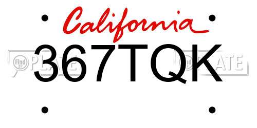 367TQK California License Plate