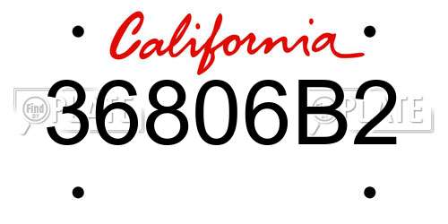 36806B2 California License Plate