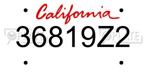 36819Z2 California License Plate