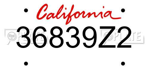 36839Z2 California License Plate